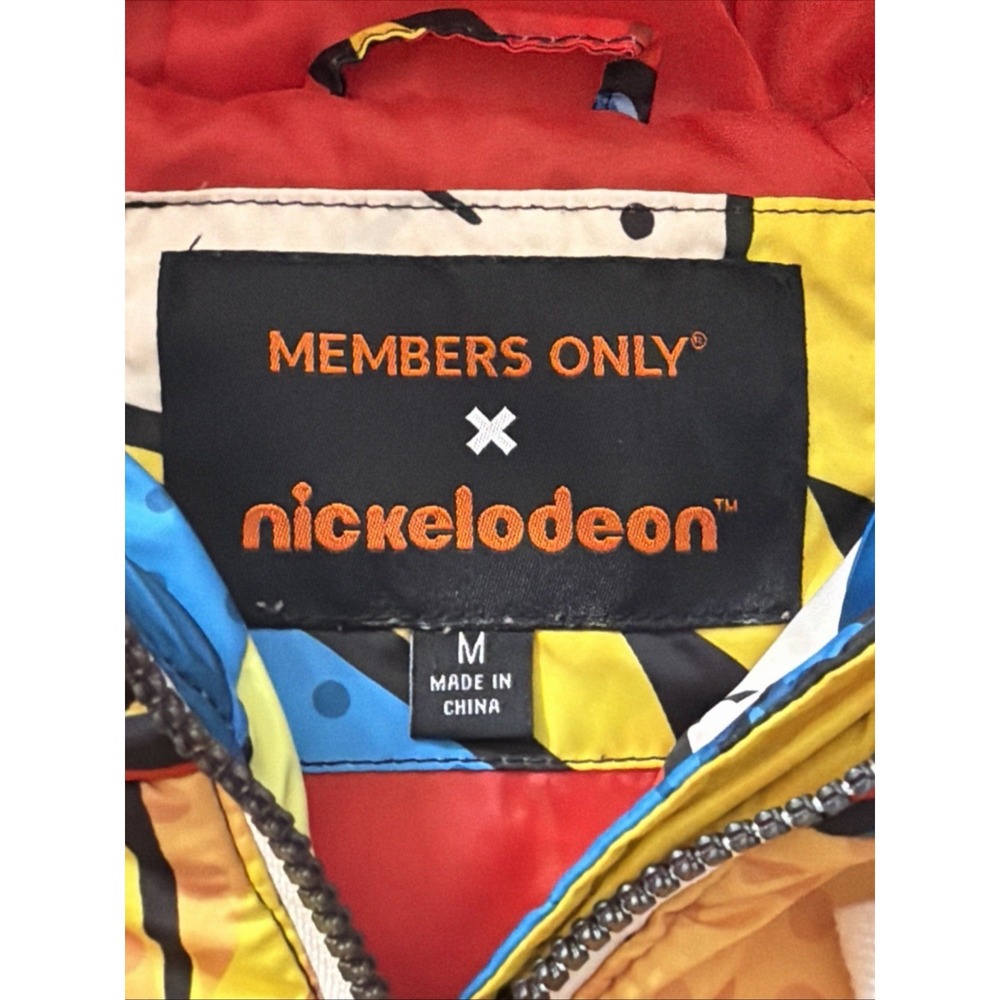Members Only X Nickelodeon Rugrats SpongeBob Puffer Jacket Fur Hood Medium Used - Picture 15 of 16